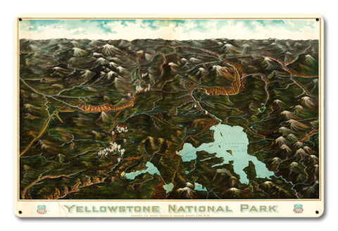 Yellowstone National Park Vintage Sign Metal Sign