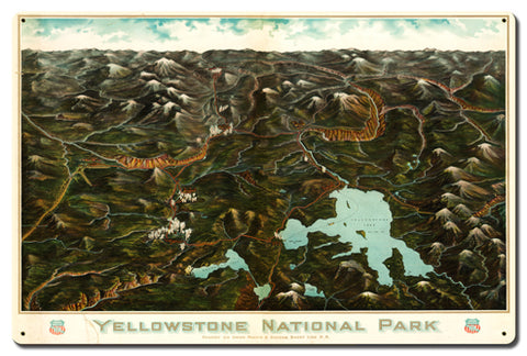 Yellowstone National Vintage Sign Metal Sign