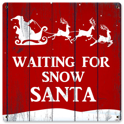 Waiting For Santa Vintage Sign Metal Sign