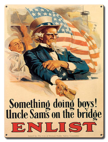 Uncle Sam Enlist Vintage Sign Metal Sign