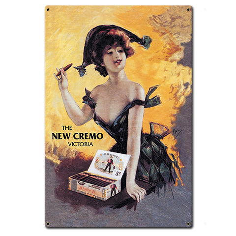 1900's Cremo Cigar Ad Metal Sign 16in X 24in Metal Sign