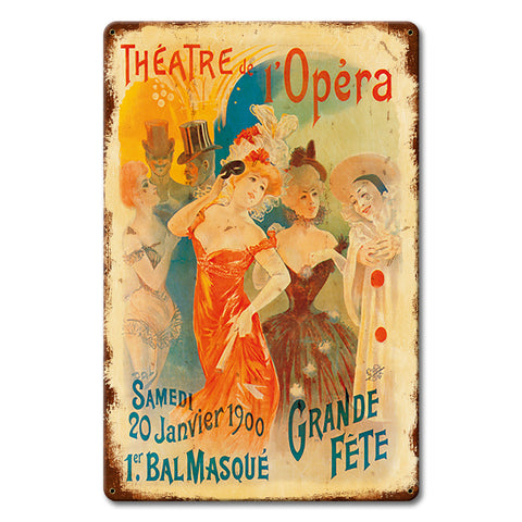 1900's Opera Poster Metal Sign 12in X 18in Metal Sign