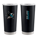 San Jose Sharks Travel Tumbler 20oz Stainless Steel - Special Order