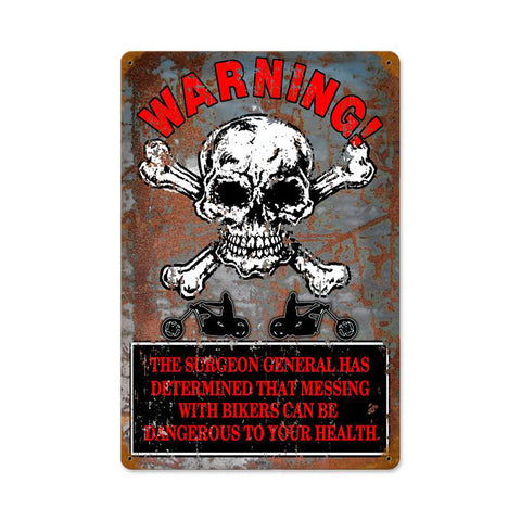 Warning Bikers Vintage Sign Metal Sign