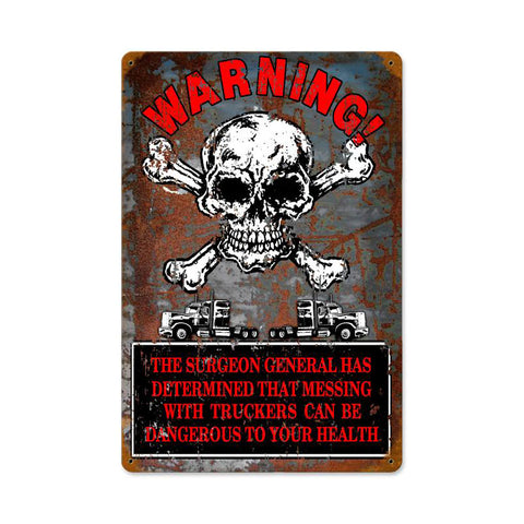 Warning Truckers Vintage Sign Metal Sign