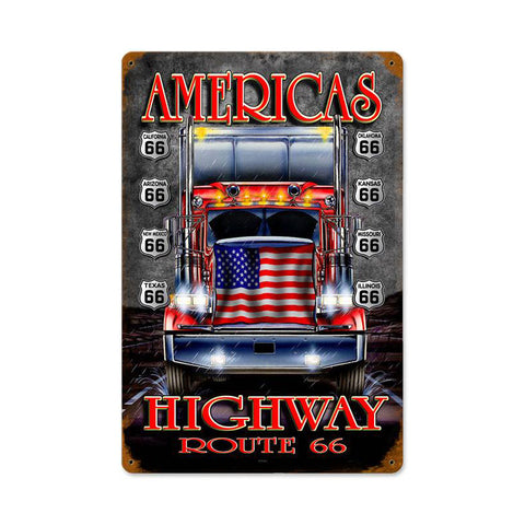 Truckers Highway Vintage Sign Metal Sign