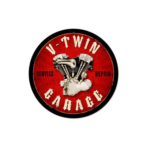 V-Twin Garage Vintage Sign Metal Sign