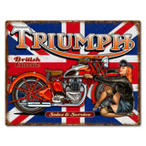 Triumph Bike 6 16 x 12 Custom Shape Metal Sign