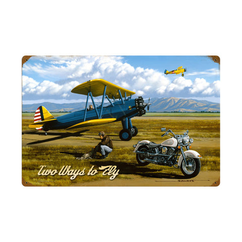 Two Ways To Fly Vintage Sign Metal Sign