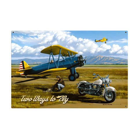 Two Ways To Fly Vintage Sign Metal Sign