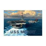 USS Midway Vintage Sign Metal Sign