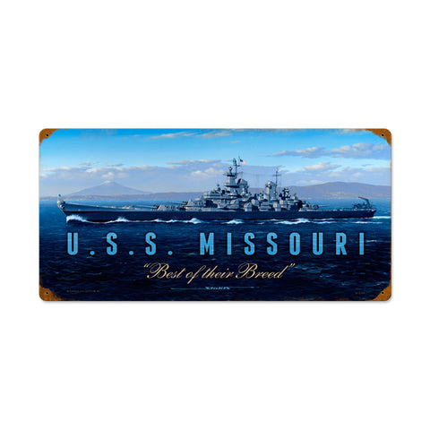 USS Missouri Vintage Sign Metal Sign