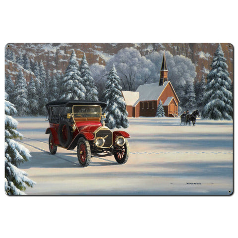 1912 Pierce Arrow Winter 36 X 24 vintage metal sign Metal Sign