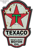 Texaco Motor Oil Reproduction Cut Out Metal Sign 16.9×23.9