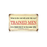 Trained Men Vintage Sign Metal Sign