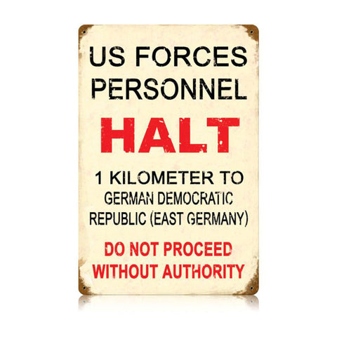 Us Forces Halt Vintage Sign Metal Sign