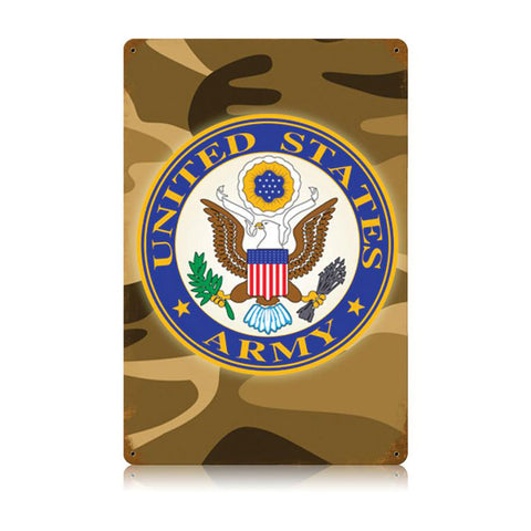 US ARMY CAMO Metal Sign