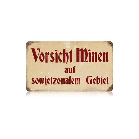 Vorsicht Minen Vintage Sign Metal Sign