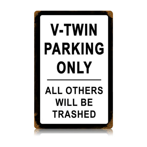 V-Twin Parking Vintage Sign Metal Sign