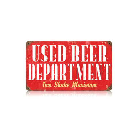 Used Beer Vintage Sign Metal Sign