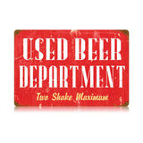 Used Beer Vintage Sign Metal Sign