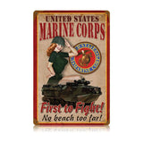 Usmc Pin Up Metal Sign