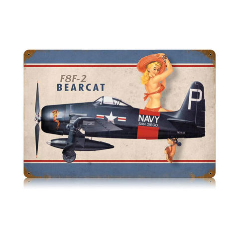 F8F Bearcat Vintage Sign Metal Sign