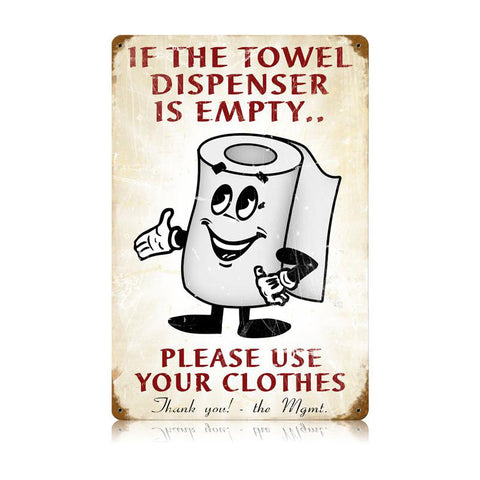 Towel Dispenser Metal Sign