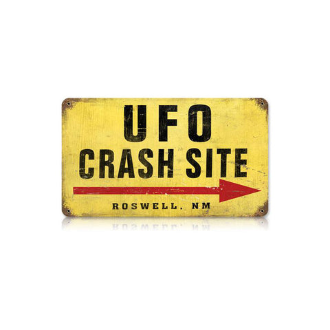 Ufo Crash Site Vintage Sign Metal Sign