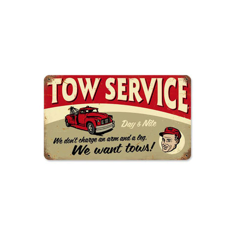 Tow Service Vintage Sign Metal Sign