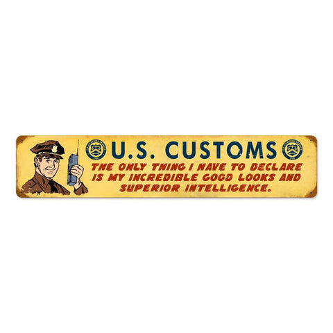 Us Customs Vintage Sign Metal Sign