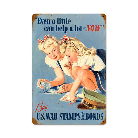 Us War Stamps Vintage Sign Metal Sign