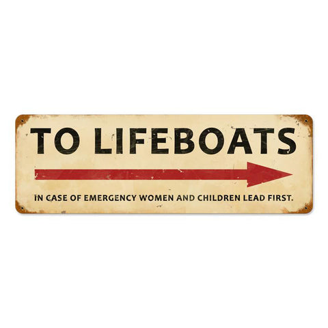 To Lifeboats Vintage Sign Metal Sign