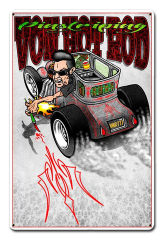 Von Hot Rod Toon Metal Sign