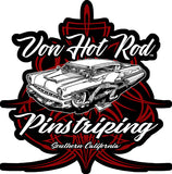 Von Hot Rod Pinstriping Metal Sign 12in X 12in Metal Sign