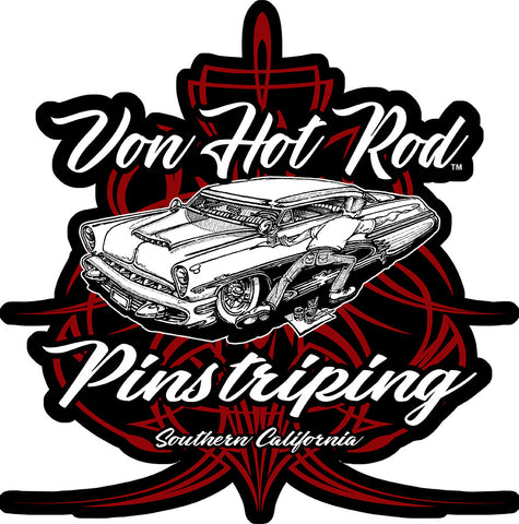 Von Hot Rod Pinstriping Metal Sign 12in X 12in Metal Sign