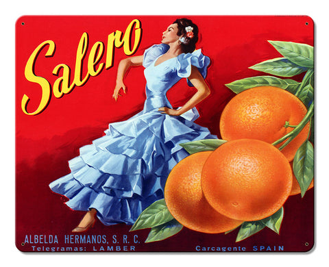 Valero Oranges Plama Vintage Metal Sign Metal Sign