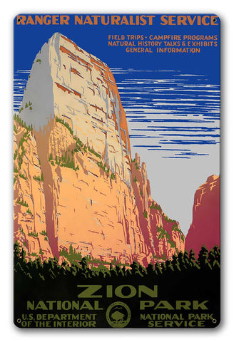 Zion National Park Vintage Metal Sign Metal Sign