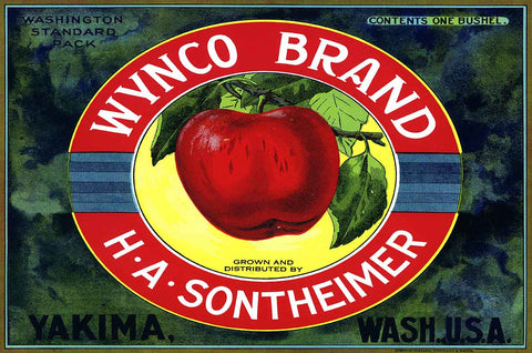 Wynco Brand Apples Vintage Metal Sign Metal Sign