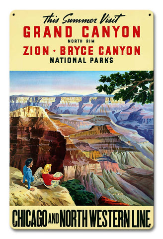 Visit Grand Canyon Zion Bryce 12 X 18 vintage metal sign Metal Sign