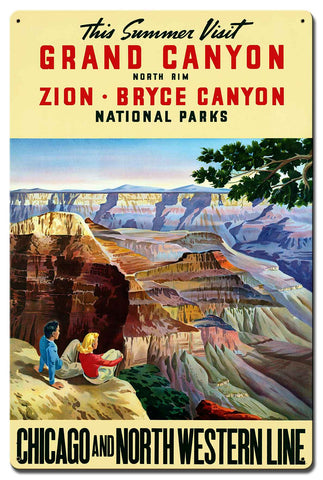 Visit Grand Canyon Zion Bryce 16 X 24 vintage metal sign Metal Sign