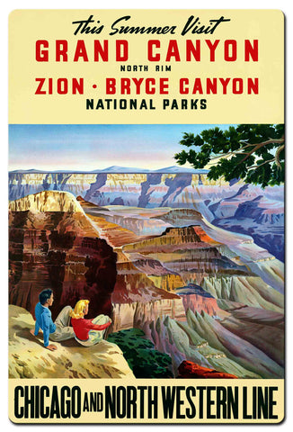 Visit Grand Canyon Zion Bryce 24 X 36 vintage metal sign Metal Sign