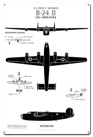 US Heavy Bomber Metal Sign 24in X 36in Metal Sign