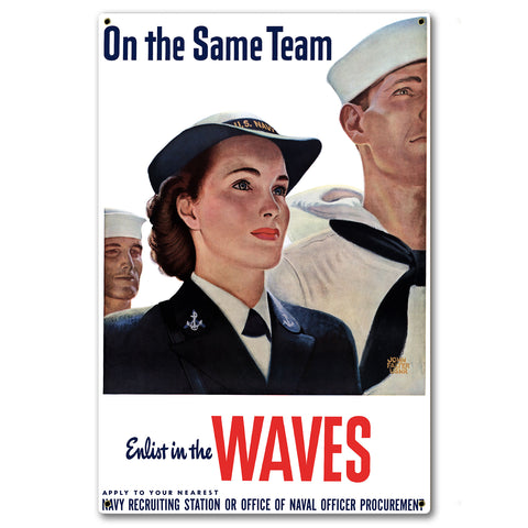 VTG414 - ENLIST IN THE WAVES Metal Sign