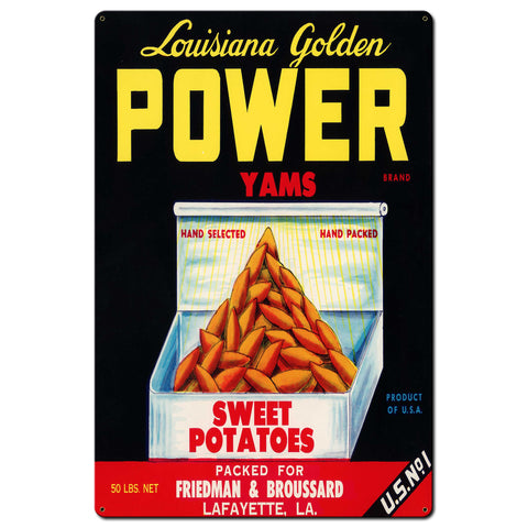 VTG439 - GOLDEN POWER YAMS Metal Sign