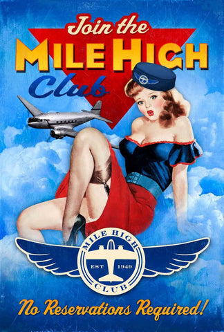 VXL249 - MILE HIGH CLUB XL 18 GAUGE Metal Sign