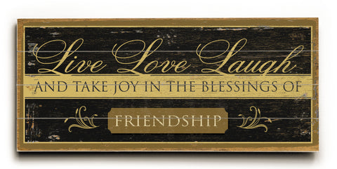 Live, Love, Laugh -  Wood Wall Decor by FLAVIA 10 X 24