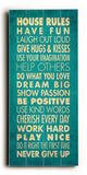 House Rules - Have Fun - Wood Wall Decor by Drew Patterson 10 X 24