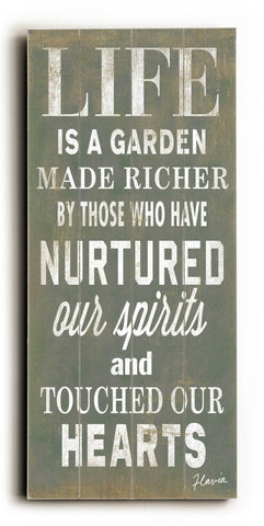 Life is a Garden -  Wood Wall Decor by FLAVIA 10 X 24