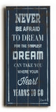 Never Be Afraid -  Wood Wall Decor by FLAVIA 10 X 24